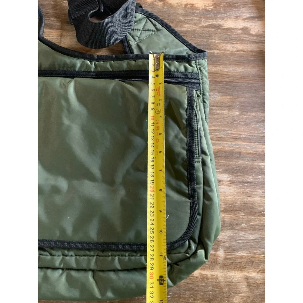 Aeropostale Olive Green Nylon Messenger Bag Vintage Gorpcore Techwear Streetwear